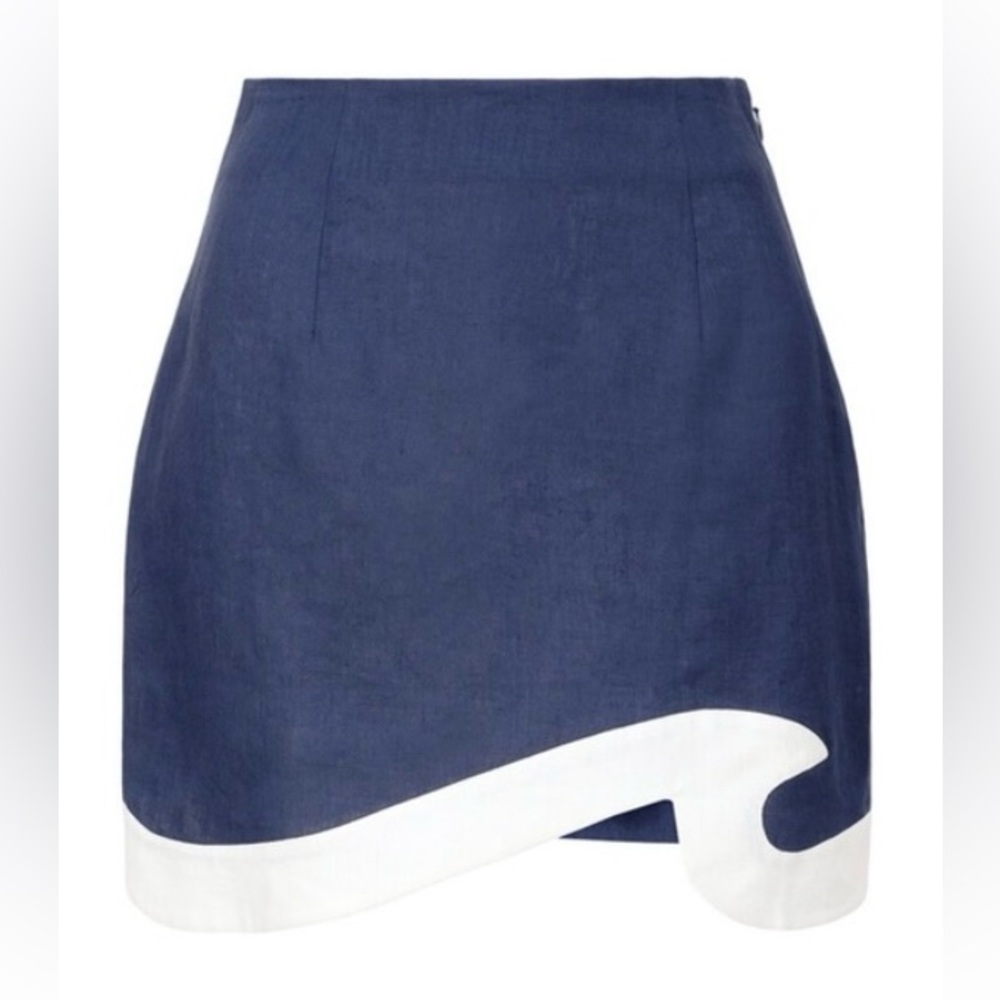 Staud Leandro mini linen skirt